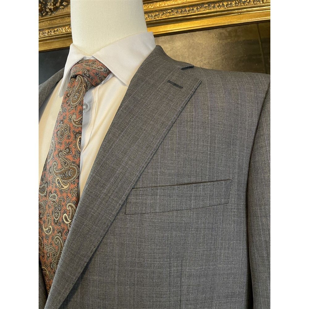 Luigi Bianchi Mantova 42L Vitale Barberis Canonico Super 130's Gray‎ 2Btn Blazer